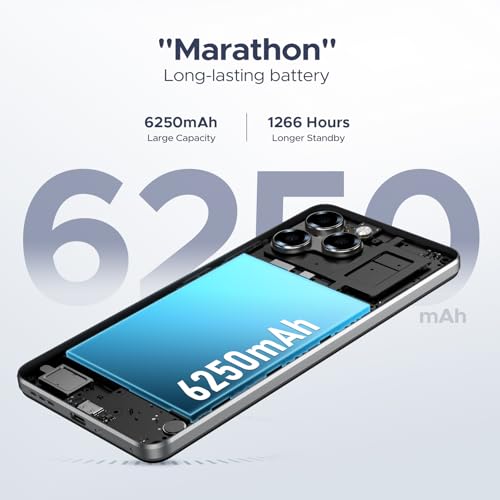 DOOGEESmart Note 58 Mobile Phones Android 16 Smartphone, 6.75" HD+ 90Hz Display, 6250mAh Android Phones, 32GB(8GB RAM)+128GB+2TB SIM Free Mobile Phone, Face ID, Widevine L1, 5G WiFi/Dual SIM/NFC/OTG