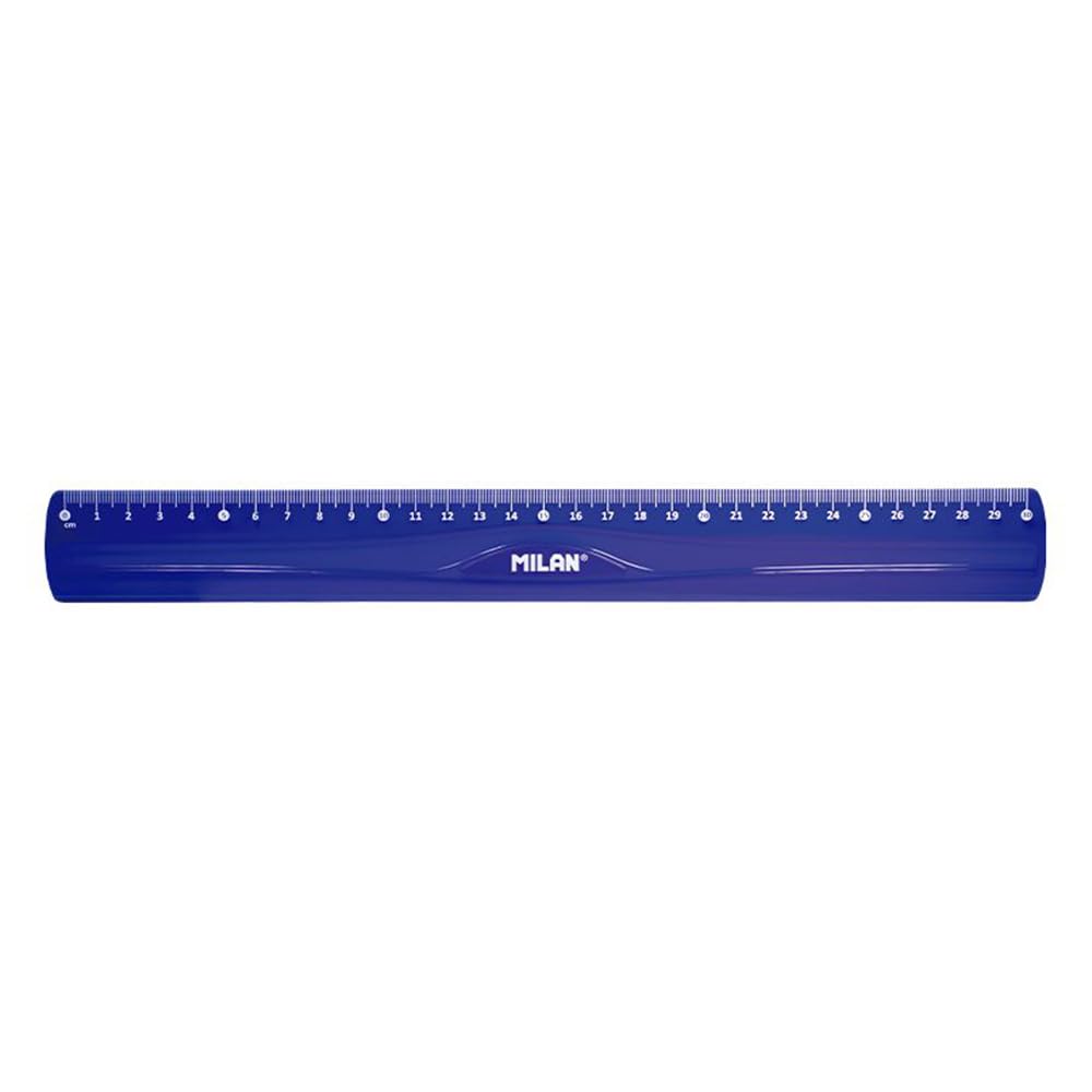 MILAN Flexible plastic ruler, blue, 30 cm