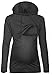Happy Mama. Womens Nursing Hoodie Breastfeeding Sweatshirt Top Maternity. 272p (Graphite Melange, US 10, XL)