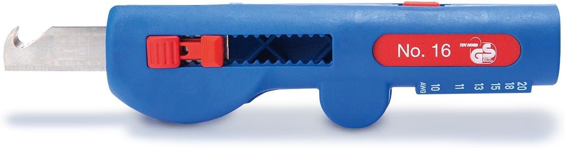 WEICON TOOLS Quadro-Stripper No. 16, 4 in 1: for stripping the outer insulation of cables 8 - 13 mm, wire stripper 0.5 - 6 mm², hook blade, made in Germany
