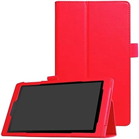 Folio Case for Amazon Fire HD 8 Tablet (2017 and 2016 Release, 7th / 6th Generation) (Red）