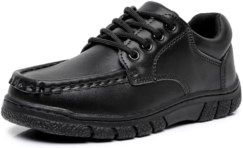 Ahannie Boys Soft School Uniform Shoes, Kids Comfort Oxford Dress