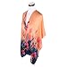 TrendsBlue Elegant Chiffon Floral Sheer Kimono Wrap Cardigan Beach Cover Up, Orange