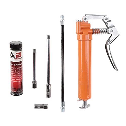 ABN Pistol Grip Grease Gun Kit 2900 PSI Manual Grease Gun Tips Kit