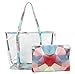 MICOM Clear Purse PVC Transparent Bag Work Handbags for Women Girls (Pink)