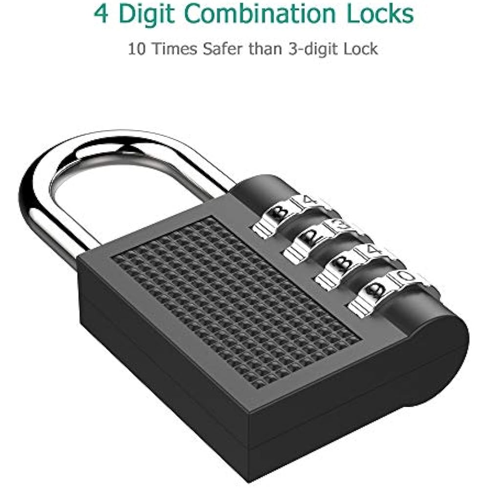 Puroma Combination Padlocks 2 Pack Locks For School Gym Locker (Black