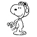 WW1-Pilot SNOOPY, Getting ready to fight the Red Baron, VINYL STICKER/DECAL