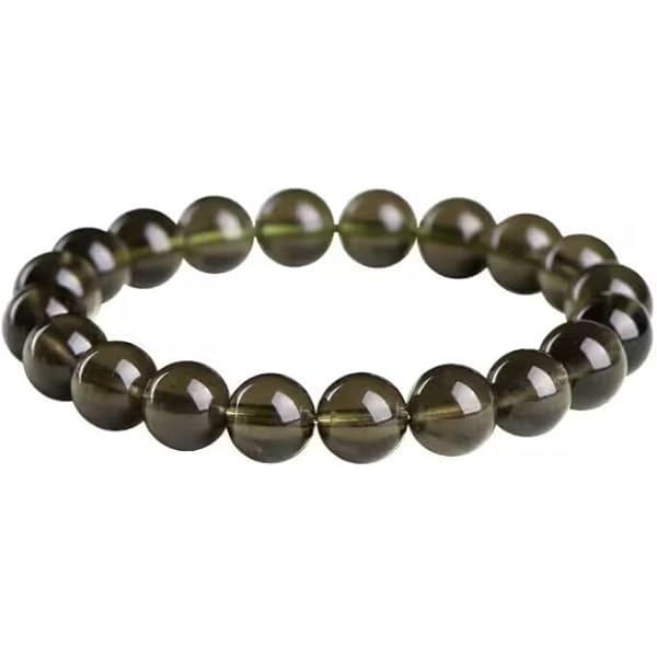 Bracelet En Moldavite 8mm - Pierre Verte Météorite Naturelle AAA+ - 100 Perles