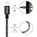 Qouya Lightning Cable 3Pack 10FT Black Nylon Braided cord for iPhone 7/7 Plus/6s/6s Plus/6/6Plus