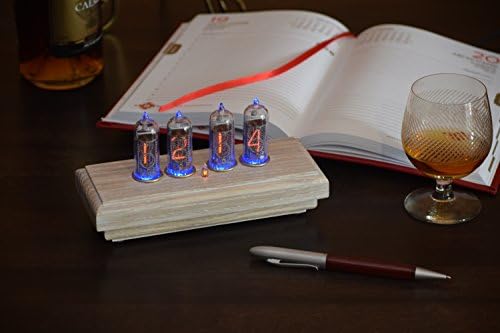 Classic Nixie Tubes Clock IN-14 Vintage Retro Handmade (White Oak)