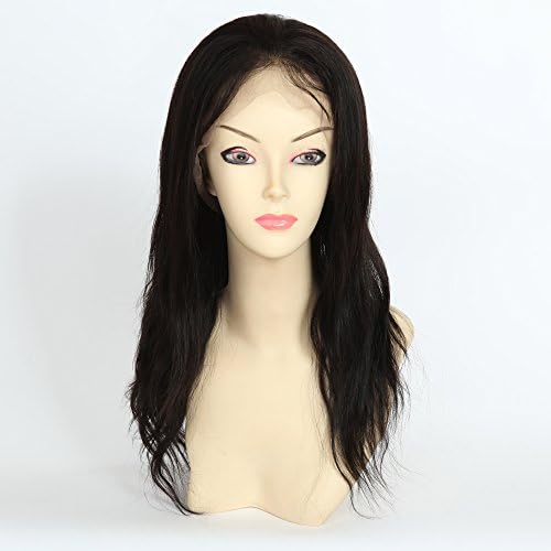 Wigsroyal Best Indian Remy Human Hair Wig Light Brown Lace Real Wigs with Baby Hair 14" #1b Small Cap Size