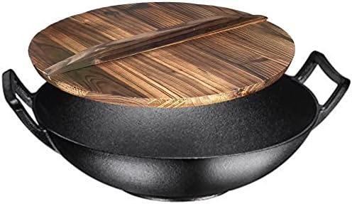 Woks Stir-fry Pans MegaChef 12 Inch Pre-Seasoned Cast Iron