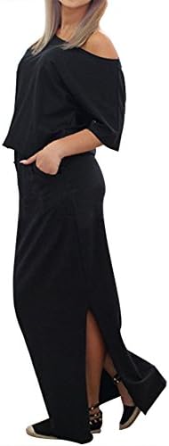 Hengzhi Women's One Piece Sexy Off-Shoulder Straps Long Chiffon Beach Prom Party Dress