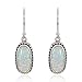 925 Sterling Silver Bali Vintage Filigree Design w/White Opal Dangle Earrings
