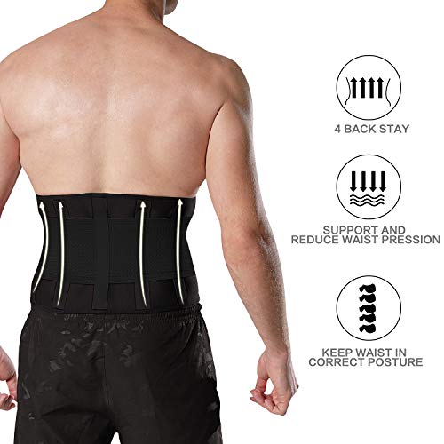 DARCHEN Back Pain Relief Belt Lower Back Massage Brace Therapy Lumbar & Waist Support Belt For Scoliosis, sciatica For Women & Men (Black, X-Large)
