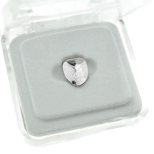 Bottom Tooth Single Cap Grillz Plain Silver Tone Hip Hop Small Lower Canine Grill Teeth Grills