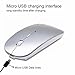 Bluetooth Mouse Rechargeable Wireless Mouse for Macbook pro PC Windows Laptop，Wireless Bluetooth Mouse for Macbook Air Bluetooth Mouse for Laptop Silver