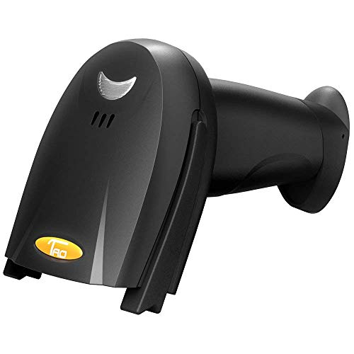 TaoTronics Barcode Scanner 2.4G Wireless Cordless Handheld Bar Code Scanner Reader Kit - Black, 32-bit Decoder, Mobile Moveable, 40m Range, 16MB Flash Storage, Compatible with Windows, Mac, and Linux
