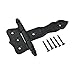 Renovators Supply Manufacturing Black T Strap Hinge 5 Inch Long Wrought Iron Decorative Colonial Hinge Rust Resistant Powder Coated Cabinet Or Door Flush Mount Strap Hinges With Screws