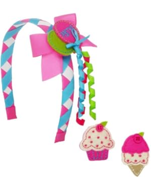 Baby-Girls Newborn Birthday Snap Headband Set