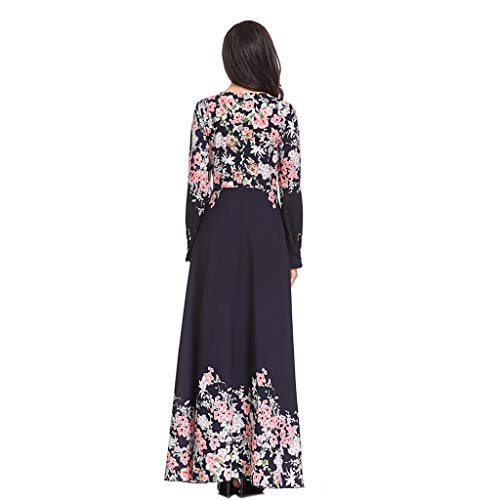 YOOCHUENG Moslim gebedskleding, islamitische jurken voor vrouwen, jilbab voor dames, Arabische jurk voor Turkse vrouwen, bescheiden kleding voor moslimvrouwen, lange jurk voor dames, elegant, blauw, F