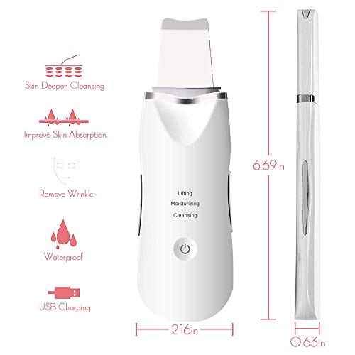 Skin Scrubber Spatula Ultrasonic, Blackhead Remover Exfoliator Pore Cleaner Kit, Skin Care Facial Cleansing Tool, Gift Set for Women - Thumbnail 4