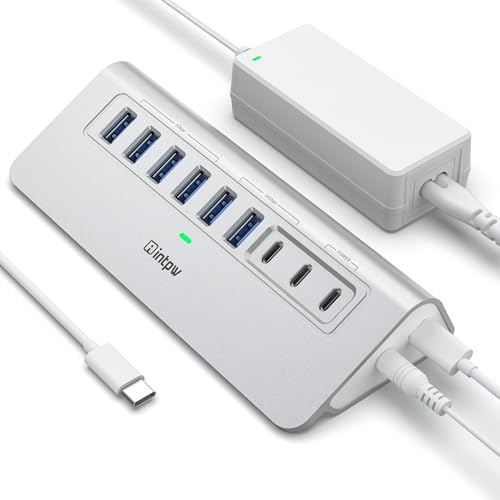 Intpw Powered USB Hub 10gbps 9-port USB