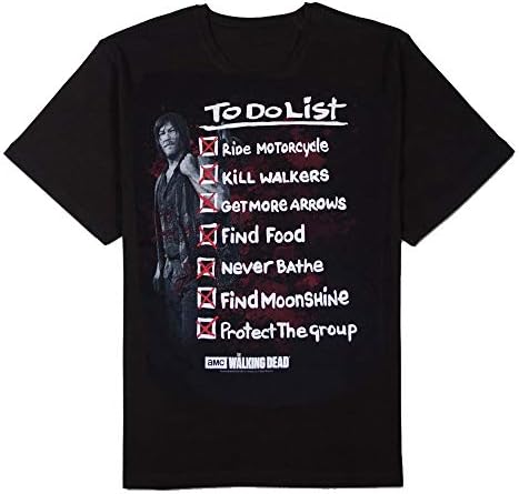 linweix The Walking Dead Men's Daryl Dixon's to-Do List T-Shirt Black