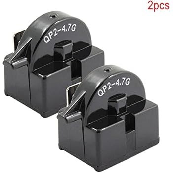 2PCS QP2-4.7 Ohm 1 Pin PTC Refrigerator Starter Relay Black