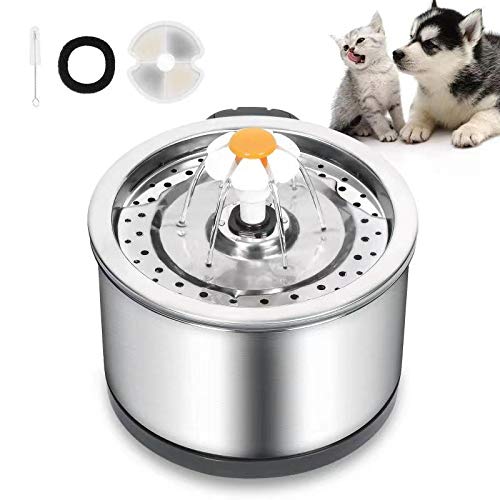 Cat Water Fountain Stainless Steel, 84oz/2.5L Pet Drinking Fountain