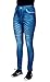 Women's Blue Jean Denim Look Jeggings with Rhinestone Accents by CRUSH