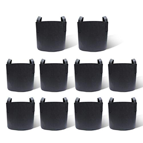Gardzen 10-Pack 5 Gallon Grow Bags, Aeration Fabric Pots with Handles