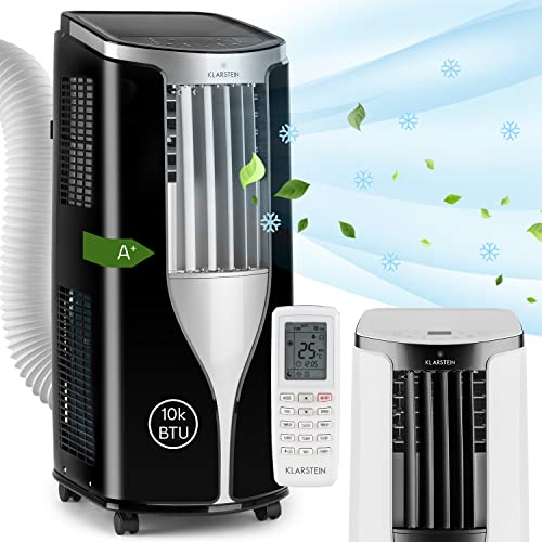 Klarstein Condizionatore Portatile 3 in 1, Condizionatore Deumidificatore Portatile Classe A, Aria Condizionata 10.000 BTU/2,9 kW, Climatizzatore Portatile con Night Mode,Timer e Telecomando, 29-49 m²