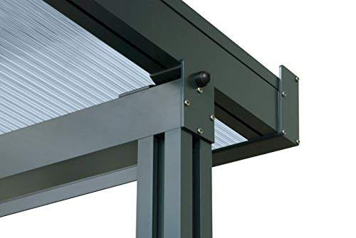 Terrassendach Terrassenüberdachung Carport Set Stegplatten Premium , Alu-Unterkonstruktion, Regenrinne und Material weiß… – Bild 3