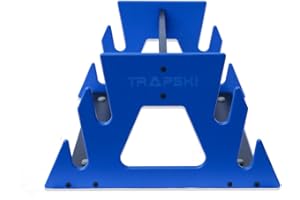 TRAPSKI Mobile Wide Stance Snowboard Racks Marine Grade HDPE Plastic | UV Protected | Premium Strap Included | 3 Year Warranty | Made in The USA | Veteran Owned Business (Blue, Quad)