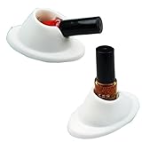 Tenworld Women Girl 2pcs Pro Rubber Bottle Holder For Nail Art Varnish Polish Seat Makeup Cosmetic Tool (White)