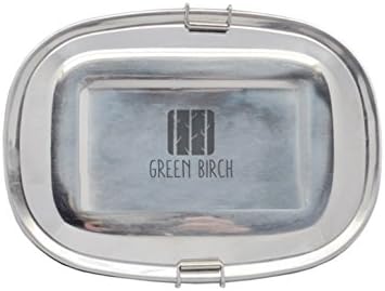Stainless Steel Lunch Box- Sustainable- Green Birch Large Split Level Eco Friendly To Go Food Container
