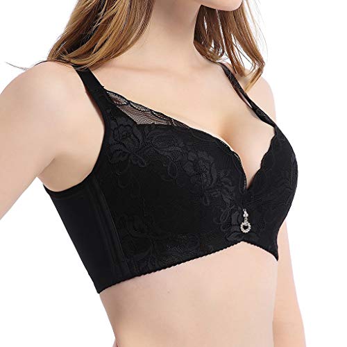TIFENNY Underclothes Bras for Woman No Steel Rim Sexy an Comfortable Lace Low Opening Shoulder Strap Underwear