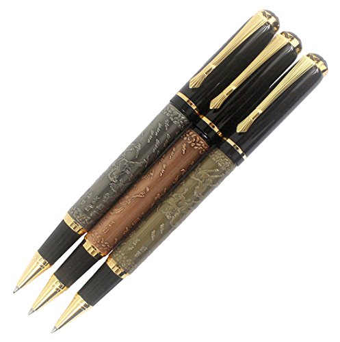 Sipliv 3PCS Classical Horse Engravement Rollerball Pen in 3 Colors
