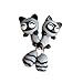 Scheppend Polymer Clay Cute Cartoon Racoon Handmade Stud Earrings(one pair)
