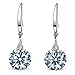 ML S925 Sterling Silver 10mm Naked Drill Crystal Earrings For Women (Earrings White color)