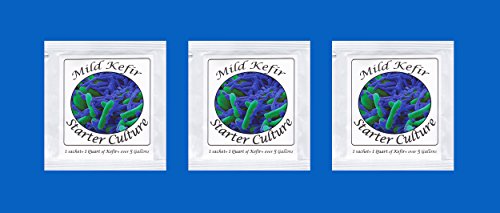Kefir Starter Cultures - Pack of Freeze-Dried Culture Sachets For Creamy and Mild Milk Kefir (3 sachets)