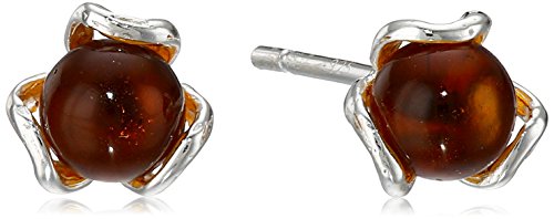 Sterling Silver Honey Amber Stud Earrings