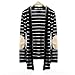 FULLIN Stripe Cardigan Women Stylish Long Sleeve Stripped Open Front Elbow Patch Coat Cardigan,XL