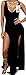 Women Sexy Deep U Neck Sleeveless Side Slit Casual Bandage Club Beach Maxi Dress,Black,X-Large