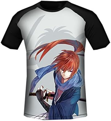 CosEnter Anime Rurouni Kenshin HIMURA KENSHIN T-shirt Size XL New