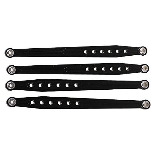 Mxfans Black Aluminum SCX0007 SCX0010 Front & Rear Suspension Link Rod Linkage for AXIAL SCX10 ELECTRIC 4WD RC1:10 Car Set of 2