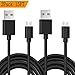 PS4 Micro USB Charging Cable, [15FT 2Pack] Extra Long Fast Charging Cord, High Speed Android Charger Cable for Samsung Tablet/Galaxy S7 Edge/S6/S5,Android,Honor 6X,HTC,Echo Dot,Xbox One - Black
