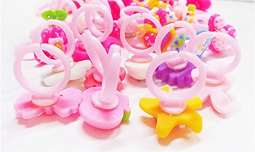 image for 24 Pieces Little Girl Jewel Rings in Heart-shaped Box - HYHP Princess 