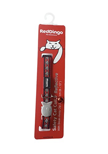 Red Dingo Reflective Cat Collar, One Size Fits All, Red